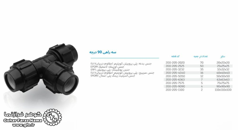تصویر و مشخصات سه راه پلی اتیلن